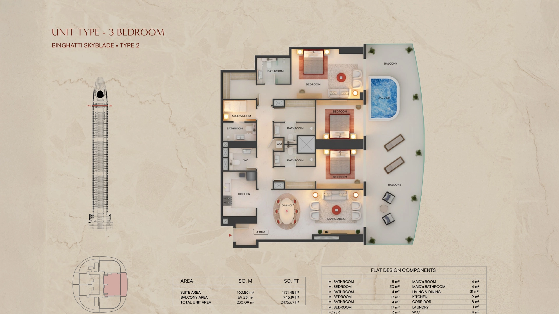3 BR - Type A